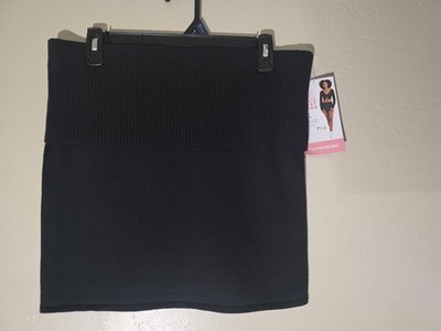 New Juniors Size XL  Millie Bobby Brown Fold Over Ribbed Knit Mini Skirt Black