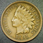 VF 1891 1C Indian Head Cent