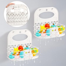 2 Pcs Bath Toy Storage Holder for Bathtub Foldable Bath Toy Organizer 10.6 x ...