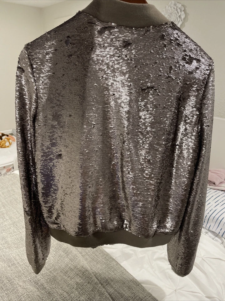 Chaqueta de lentejuelas Guess rosa Emily Bombert talla pequeña nueva con etiquetas Foto 2 de 4