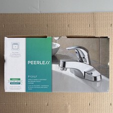 Peerless P131LF Chrome Single Handle Lever Centerset 4in Bathroom Sink Faucet
