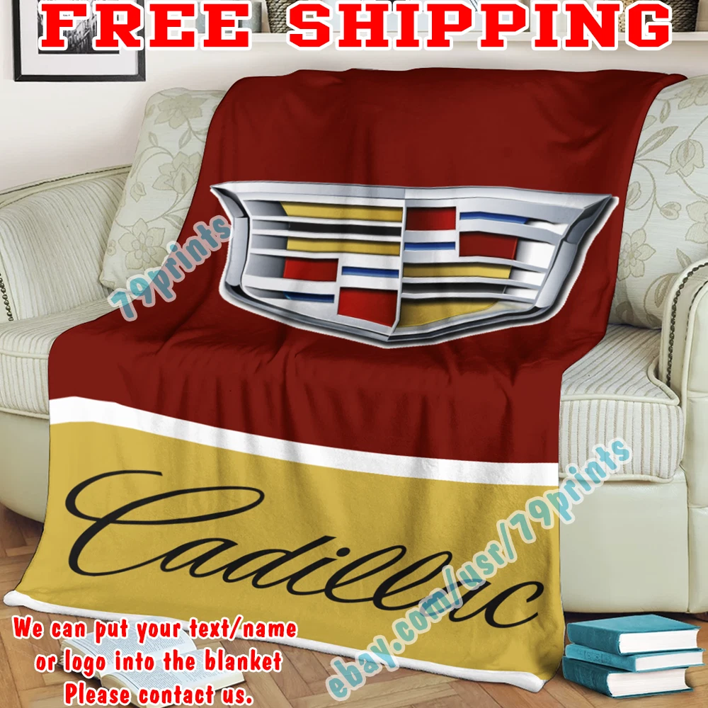 Custom Cadillac Car Racing Fleece Blanket Thin Quilt Sofa Cover Garage Fan  Gift | eBay