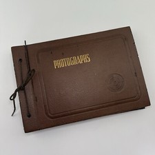 1930s Art Deco Style Used Photo Album 15 B W Family Photos 12 Blank Pages 7x10