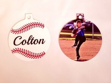 Personalized 2 Sided Christmas Ornament Baseball Themed with your photo
