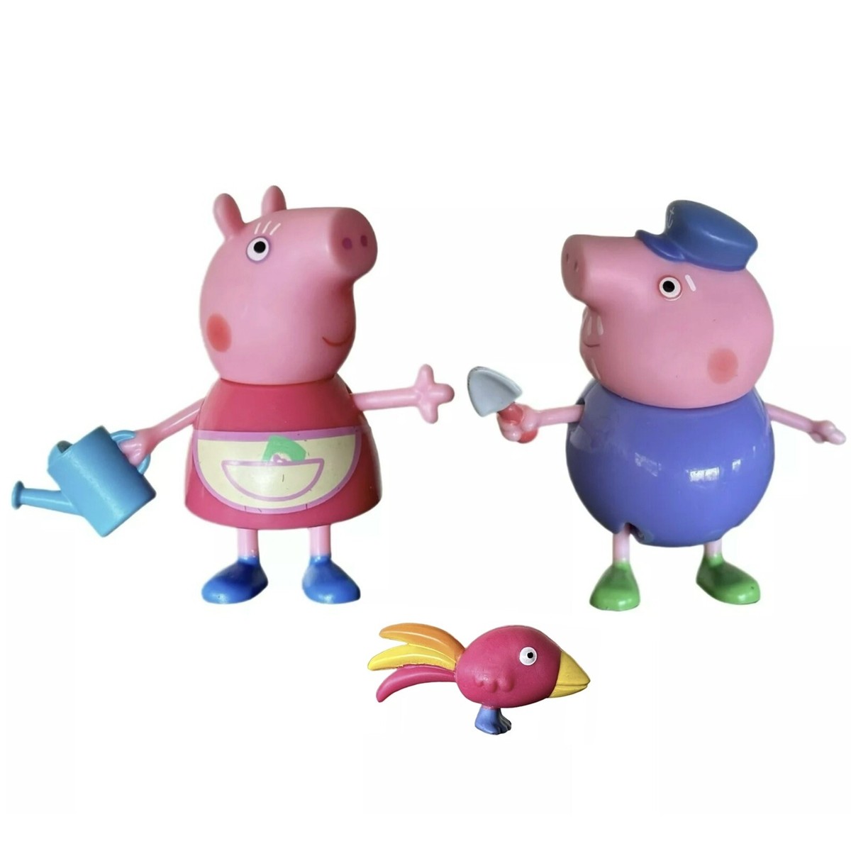 Rare Watering Granny Pig & Shovel Grandpa Pig Gardening w