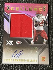 🔥CLYDE EDWARDS-HELAIRE 2020 XR ROOKIE XCELLENCE ROOKIE PATCH AUTOGRAPH /75!🔥