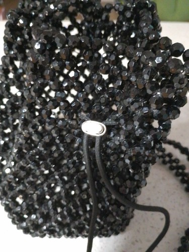 Zara Black Beaded bucket bag with beaded pom-poms.18cm high 100cm beaded... - Picture 6 of 7