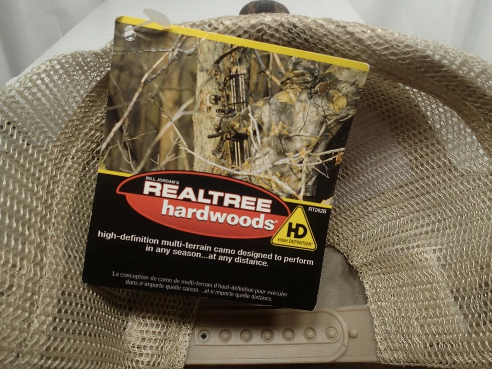 BILL JORDAN'S REALTREE HARDWOODS CAMO HUNTERS HAT SNAPBACK CAP NEW HIGH DEF MESH - Image 3 of 4