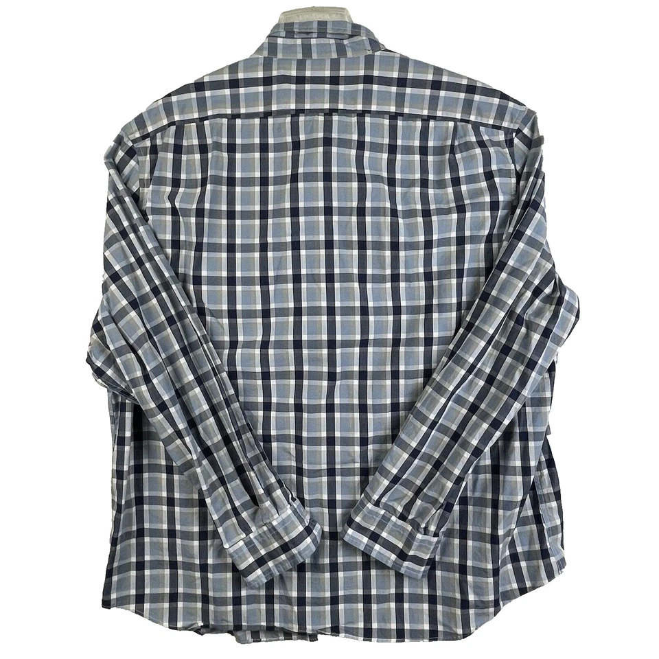 Nautica Shirt Mens Size 2XL Blue White Plaid Long Sleeve 100% Cotton - Image 3 of 4