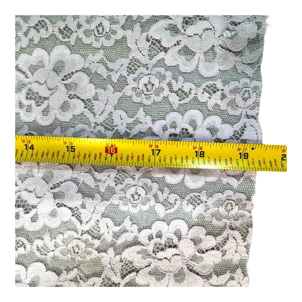 Tela de encaje floral lavanda 19” ancho panel ancho casa núcleo artesanía almohada rosa Foto 4 de 4