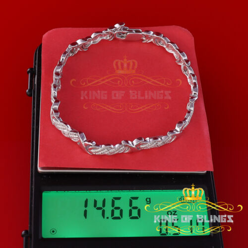 0.20CT Genuine Diamonds 925 Silver White Men's /Womens Exotic Bracelet Size 7'' - Picture 4 of 9