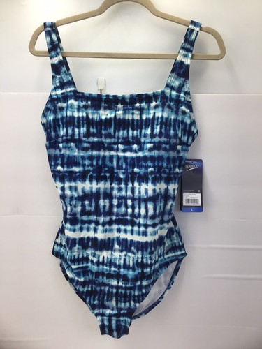 SPEEDO SWIM ONE-PIECE BATHING SUIT WOMENS SIZE Large Printed Square Neck NEW NWT - Picture 9 of 10