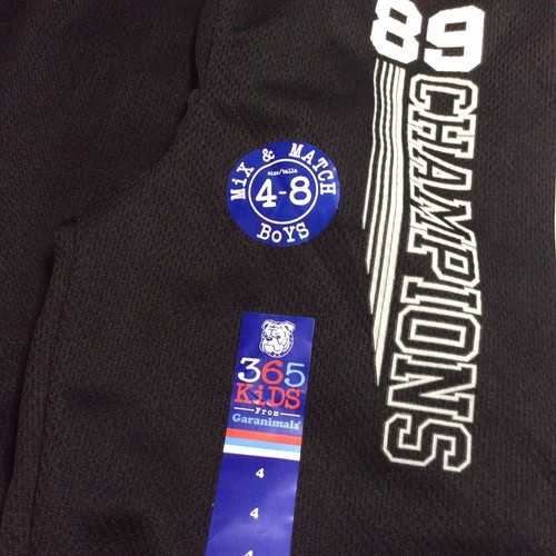 365 Boys Black Athletic Wear Pants Bottom 89 Champions By Garanimals Sz 4 New - Picture 2 of 4