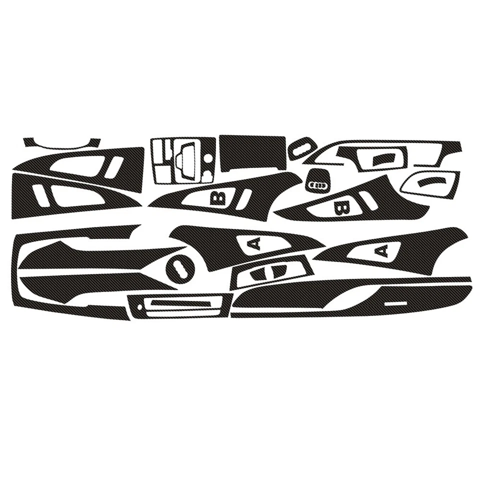 For Audi A6 2012-2018 5D Carbon Fiber Pattern Interior DIY Trim Decals Foto 4 de 4