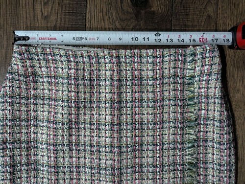 Ann Taylor Skirt Womens Pencil Skirt Colorful Boucle w Fringe Accent Size 12 NWT - Picture 9 of 15