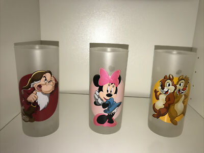 3x Disney Disneyland Resort Paris Glas 0,2 L Minnie Brummbär Chip & Chap
