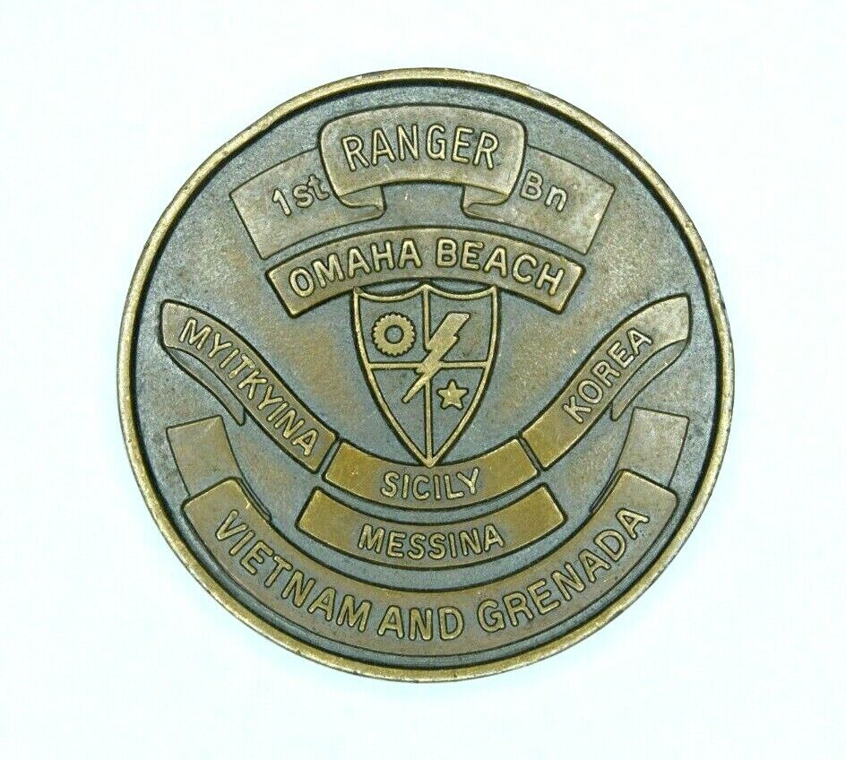 RARE Authentic 1980's U.S Army 1st Ranger Battalion 75th Infantry Challenge Coin