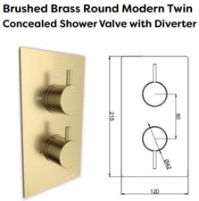 Round Concealed Thermostatic Mixer Shower Set Brushed Brass Valve Mixer -Options