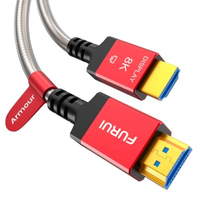 200FT Long-Distance HDMI 2.1 Fiber Optic Cable 8K 60Hz 4K 120Hz 48Gbps HDR, eARC