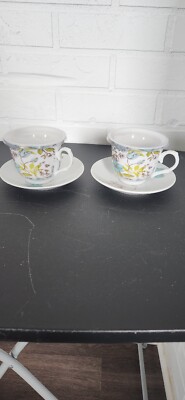 (2) 2012 Bentleys Tea Cup And Saucer- Pretty Floral - New