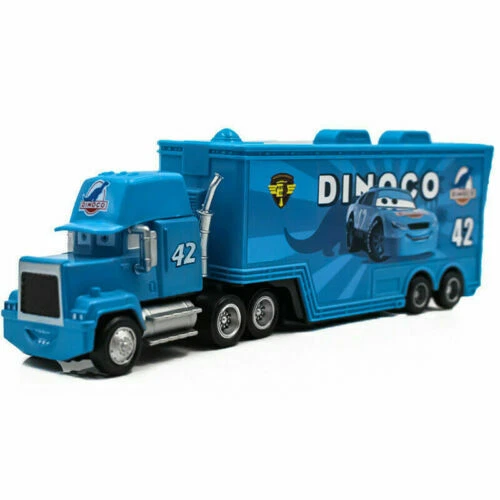 Set of 2 Disney Pixar Cars NO.42 Carl Weathers Mack Hauler Truck Trailer Toy Car - Image 2 of 3