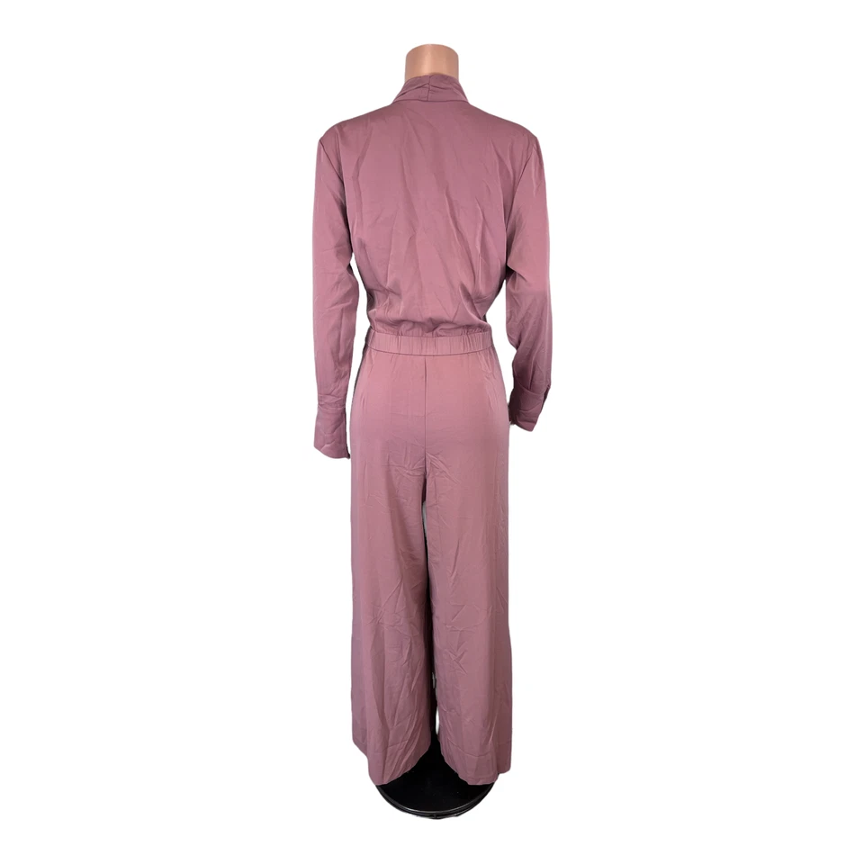 Lisa Rinna Collection Women's Regular Solid Woven Jumpsuit Mauve Rose Large Size - Image 2 of 2