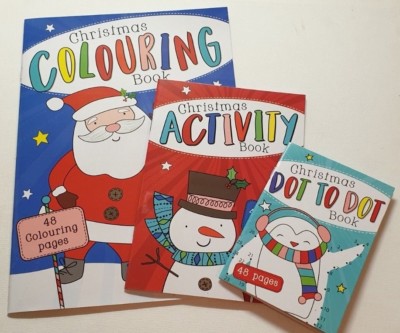 Weihnachten Malbücher x3 Heiligabend Box Strumpf Füller 3 Bücher