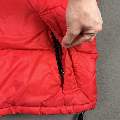 Coleman Vest Mens 2XL Red Down Feathers Puffer Full Zip Pocket Stowable Hood GUC - Picture 12 of 18