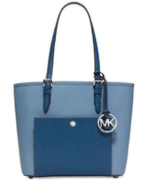 NEW Michael Kors Jet Set Item MD Snap Pocket Tote bicolor saffiano