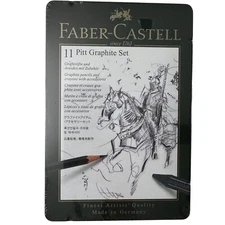Faber-Castell 11 Pitt Graphite Set Graphite Pencils & Crayons Artistic w Tin NEW