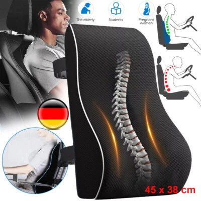 MARKENLOS Lendenwirbel Rückenstützkissen Autositz Rollstuhl Bürostuhl Kissen Memory Foam