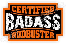 2pcs Bad Ass RODBUSTER Hard Hat Stickers Decals Welding Welder Helmet Badge
