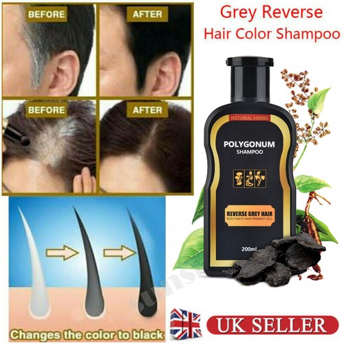2x 200ml Reverse Grey Hair Darkening Shampoo Natural Polygonum Essence Hair Care - Picture 5 of 14