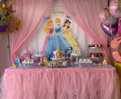 Tulle TUTU Pink Table Skirt Cover Birthday Wedding Party Decor