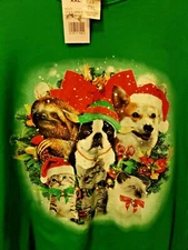 Comfortable Cats & Dogs Christmas Sweater - Size 2x / XXL - Jingling Bells - NWT