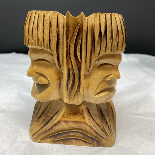 TIKI Becher Aschenbecher SAMMLERSTÜCK STATUE handgeschnitzt Hawaii Figur Skulptur Schale - Bild 3 von 12