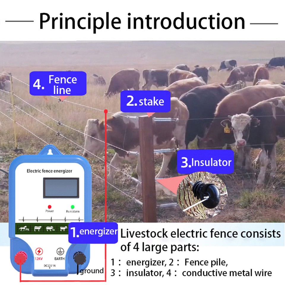 3 Joules HighPower Output Electric Fence Energizer for Livestock Pet