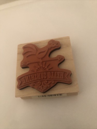 Hello Sunshine Rooster Weathervane Rubber Scrapbook Stamps Inkadinkado - NEW! - Picture 5 of 5