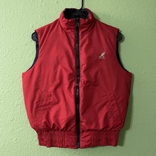 Vintage Kangol Reversible Down Puffer Vest Women Medium Spellout Streetwear Y2k
