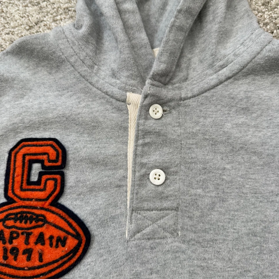 Gap Kids Hooded Rugby Sweatshirt Stitched Boys XL Gray Long Sleeve 100% Cotton - Image 2 of 4