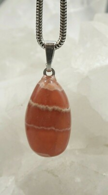 RHODOCHROSIT Anhänger Trommelstein mit 925er Silberöse Extraqualität e5