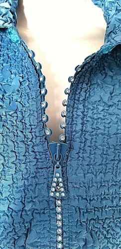 Jerry T Women's Teal Stretchy Vest M 12 14 SR004 Vest NWT New NWT - Picture 2 of 4