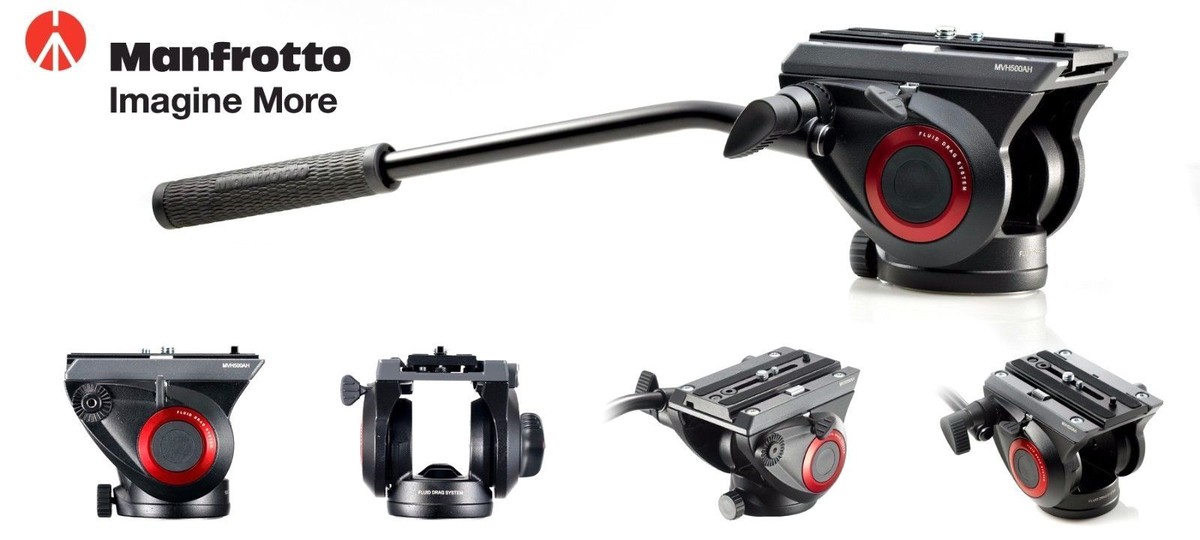 Manfrotto MVH500AH Lightweight Pro Fluid Video Head Flat