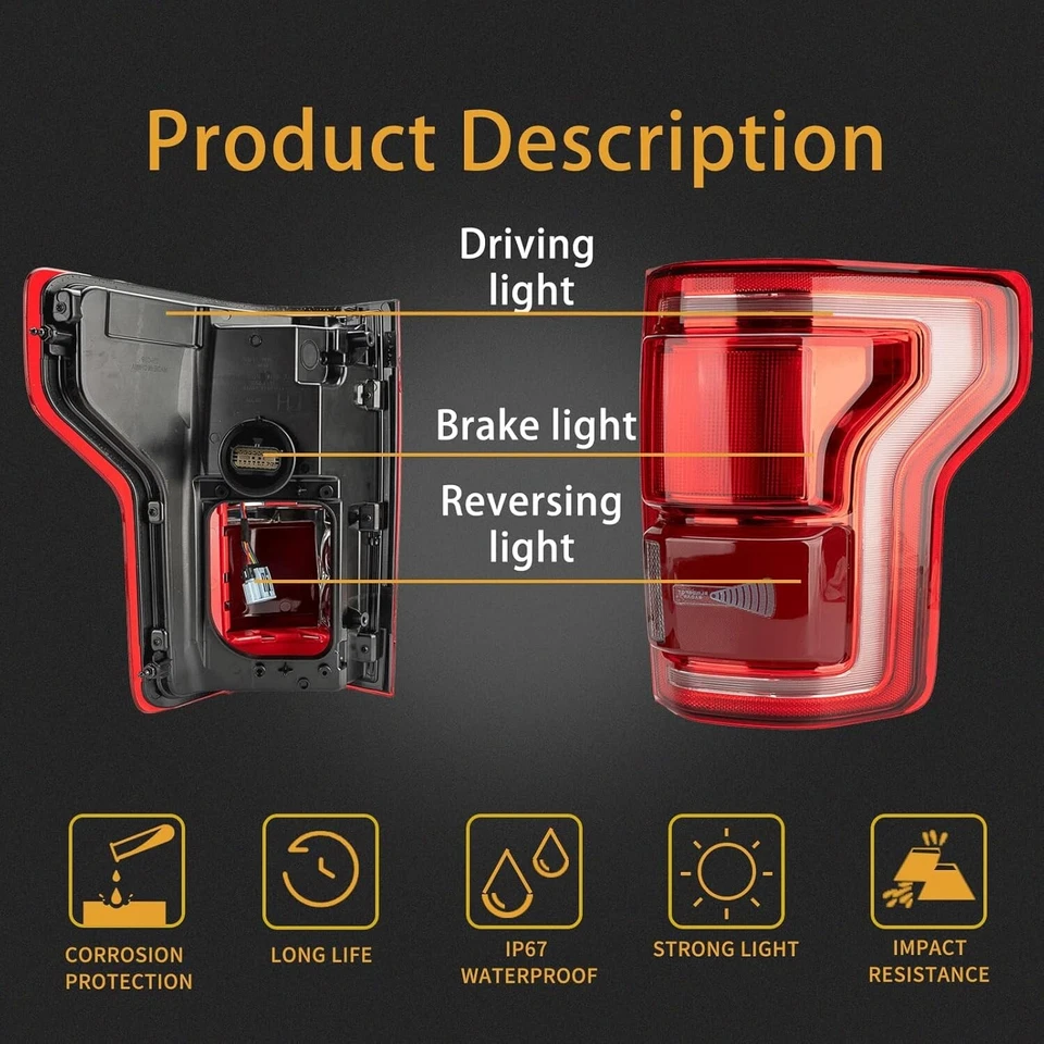 Tail Light Assembly Compatible with 2015-2017 Ford F150 Right Passenger Side LED - Image 3 of 4