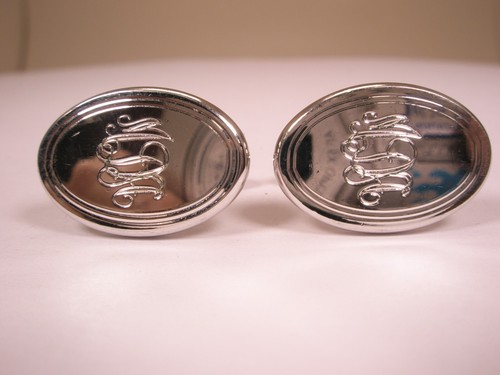 MDA Monogram Initial Letter Font Name Vintage SWANK Cuff Links
