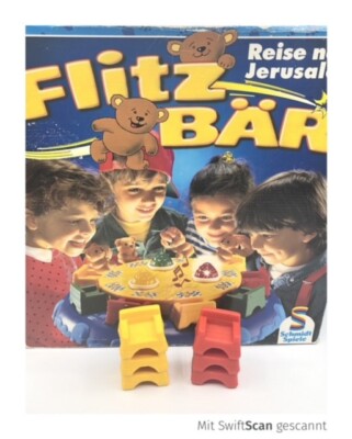 6x Stühle gelb & rot Ersatzteile von Flitz Bär Brettspiel Schmidt Spiele