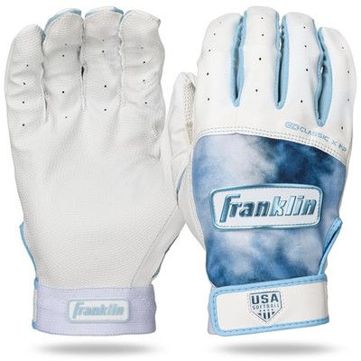 Softball Batting Gloves Women s Youth Small White Blue Fastpitch Franklin Sports