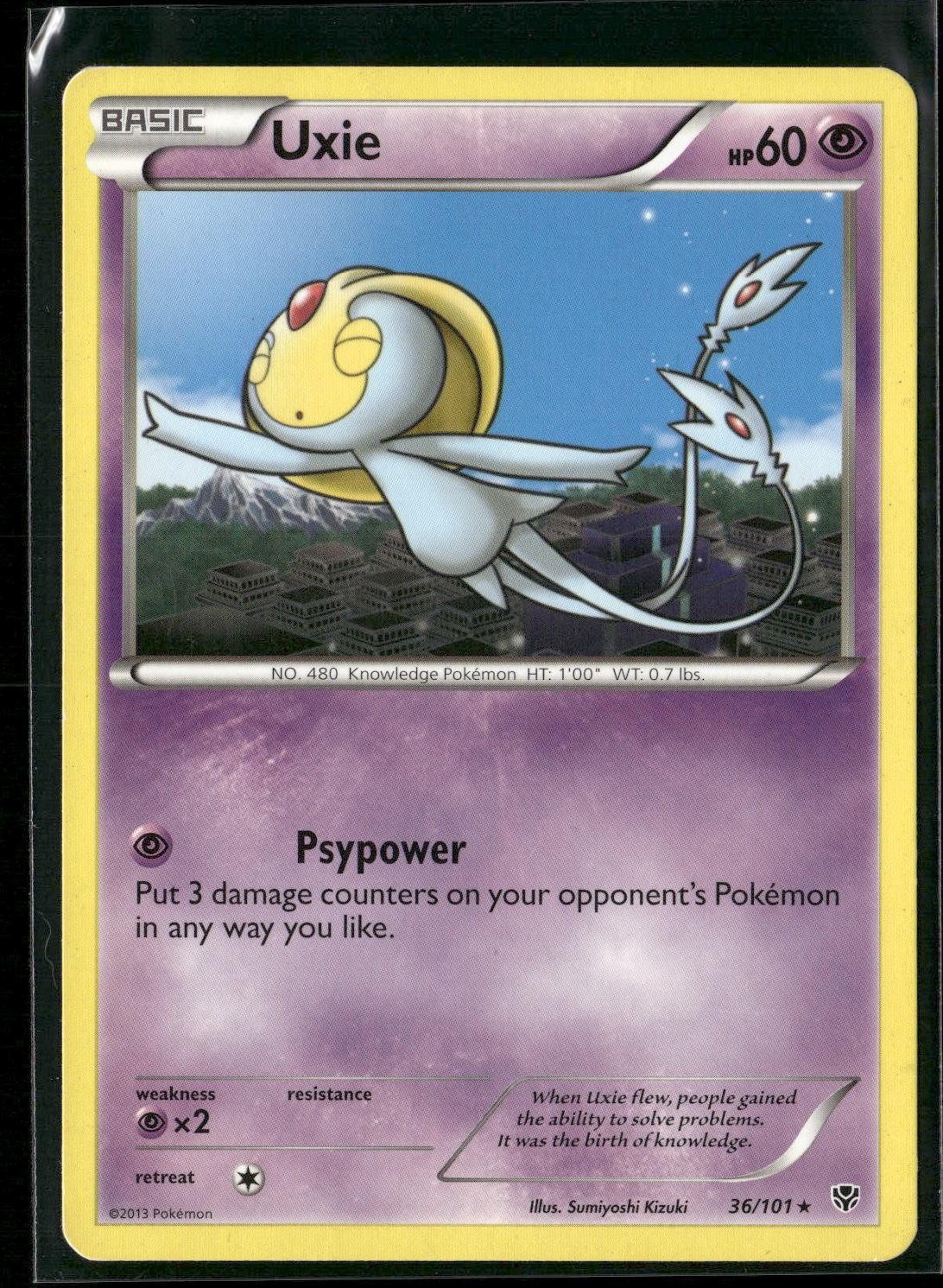 Uxie 36/101 Rare Plasma Blast Pokemon Heavily Played