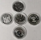 1 oz Silver  Round  Lot of 5 Rounds .999 Fine Silver Ships In Capsules