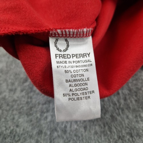 Fred Perry Jacke Herren Extra Large Rot Weiß Trainingsanzug Oberteil Freizeit Mod Ska Retro - Bild 9 von 10